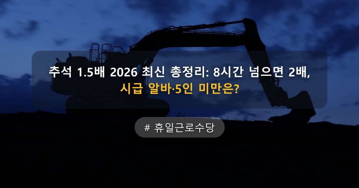 추석 1.5배 2026 최신 총정리: 8시간 넘으면 2배, 시급 알바·5인 미만은? — 글 대표 이미지