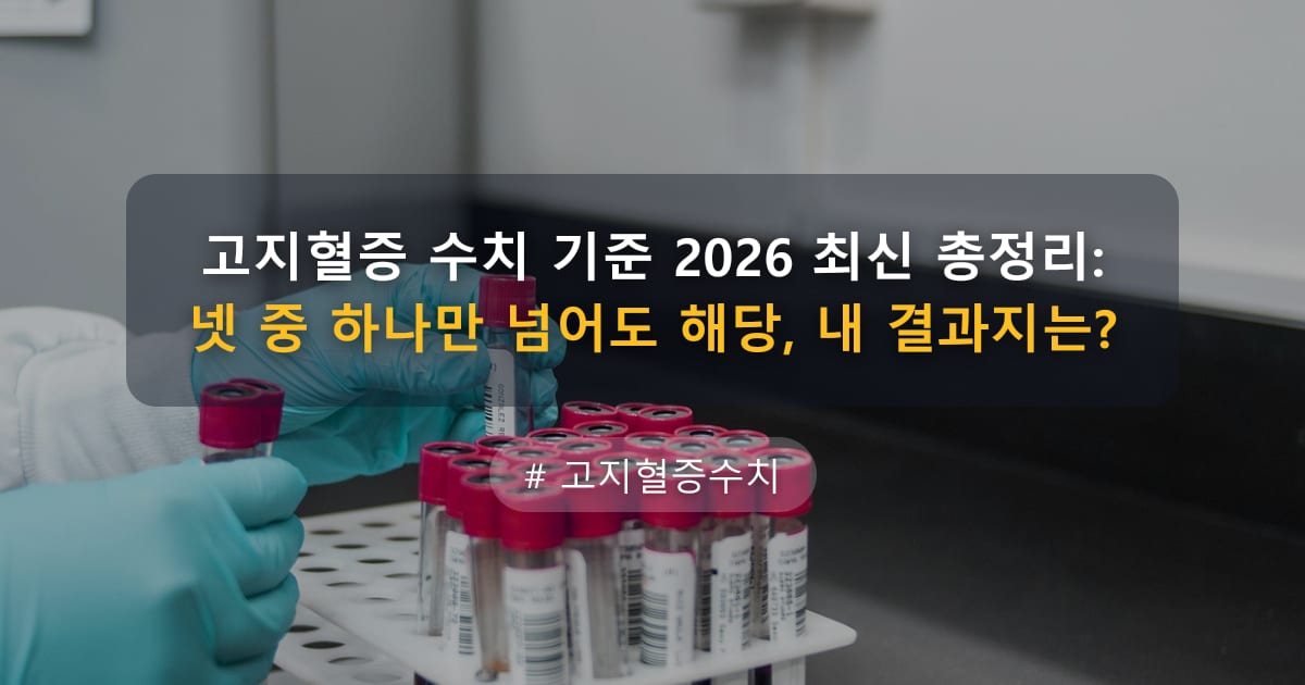 고지혈증 수치 기준 2026 최신 총정리: 넷 중 하나만 넘어도 해당, 내 결과지는? — 글 대표 이미지