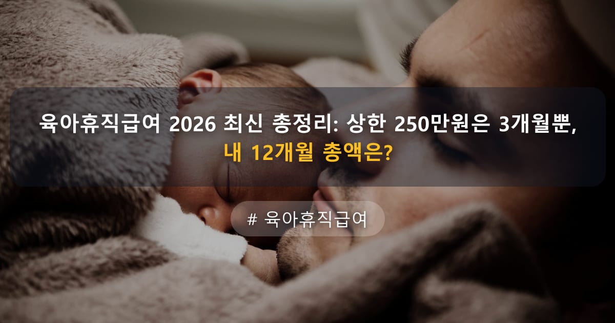육아휴직급여 2026 최신 총정리: 상한 250만원은 3개월뿐, 내 12개월 총액은? — 글 대표 이미지