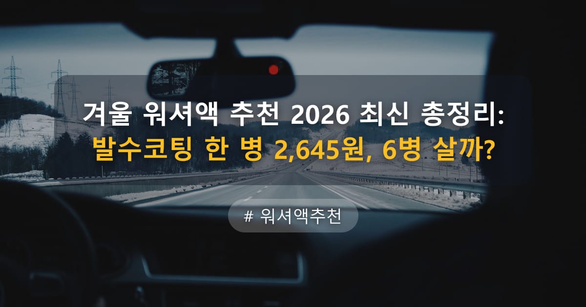 겨울 워셔액 추천 2026 최신 총정리: 발수코팅 한 병 2,645원, 6병 살까? — 글 대표 이미지