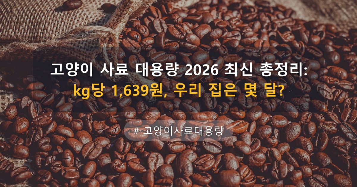고양이 사료 대용량 2026 최신 총정리: kg당 1,639원, 우리 집은 몇 달?
