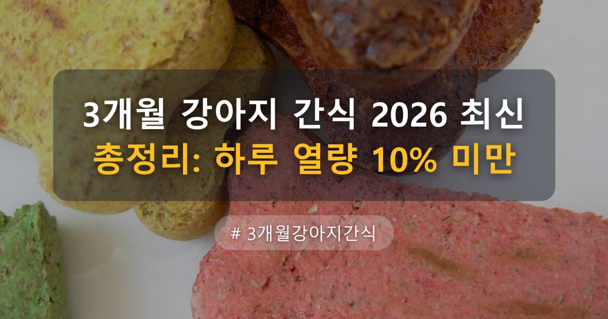 3개월 강아지 간식 2026 최신 총정리: 하루 열량 10% 미만