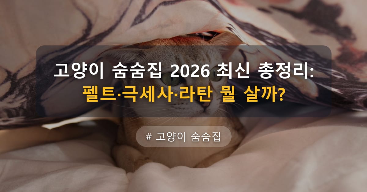 고양이 숨숨집 2026 최신 총정리: 펠트·극세사·라탄 뭘 살까? — 글 대표 이미지
