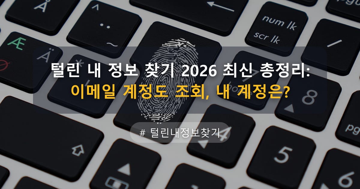 털린 내 정보 찾기 2026 최신 총정리: 이메일 계정도 조회, 내 계정은? — 글 대표 이미지